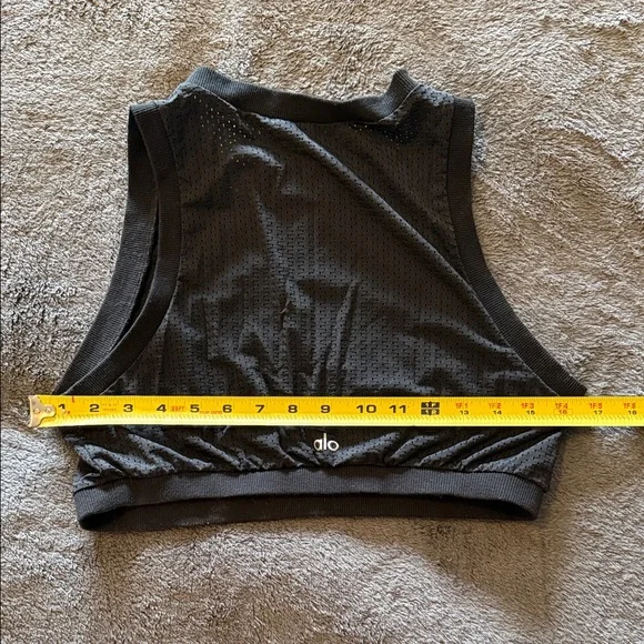 ALO Yoga Black Cropped Mesh Tank - Picture 3 of 3
